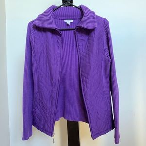 VIBRANT PURPLE TWO MATERIAL JACKET